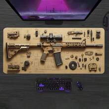 Firearm Parts Disassemble Soft Gaming Mouse Pad Large Keyboard Pad Topographic Mouse Pad For Keyboard With Anti-Slip Table Mat - View 9