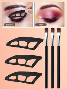 3pcs Eye Makeup Brushes, Eye Shadow Tools, Quick Makeup Template, Eye Shadow Mold, Suitable For Beginners, Easily Create Professional Makeup Effects, Anytime Anywhere,Giveaways,Travel,Cheap Stuff,Travel Essential - Multicolor - View 6