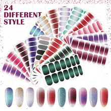 Maitys 336 Piezas 24 Hojas Envoltura Completa Esmalte De Uñas Pegatinas Autoadhesivas Tiras De Uñas De Gel Adhesivos De Arte Con Archivo De Uñas Para Mujeres Decoraciones De Uñas - 1 - Ver 3