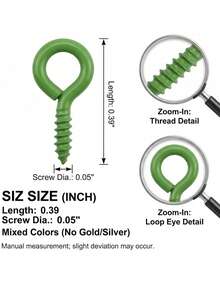 200入 金屬 10*5mm 琺瑯塗層眼針螺紋鉤 DIY 手作五金配件，適用鑰匙圈吊飾、墜飾與珠寶製作 - 金屬烤漆羊眼釘 - 查看 8