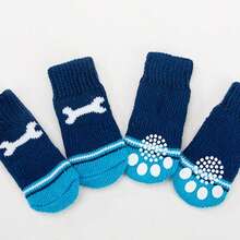 4 Pairs Dog Socks Anti-Slip Bottom Anti-Dirt Anti-Scratch Pet Foot Covers Indoor Warm Shoes Socks For Small Dogs - Multicolor - View 10