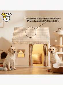 Detachable Reinforced Fabric Pet Dog/Cat Bed, Suitable For Small/Medium/Large Pet Sofa And Cage, Semi-Enclosed Pet Nest, Removable And Washable, Easy To Clean, Indoor And Outdoor Use, All Season Dog Bed - one-size - View 2