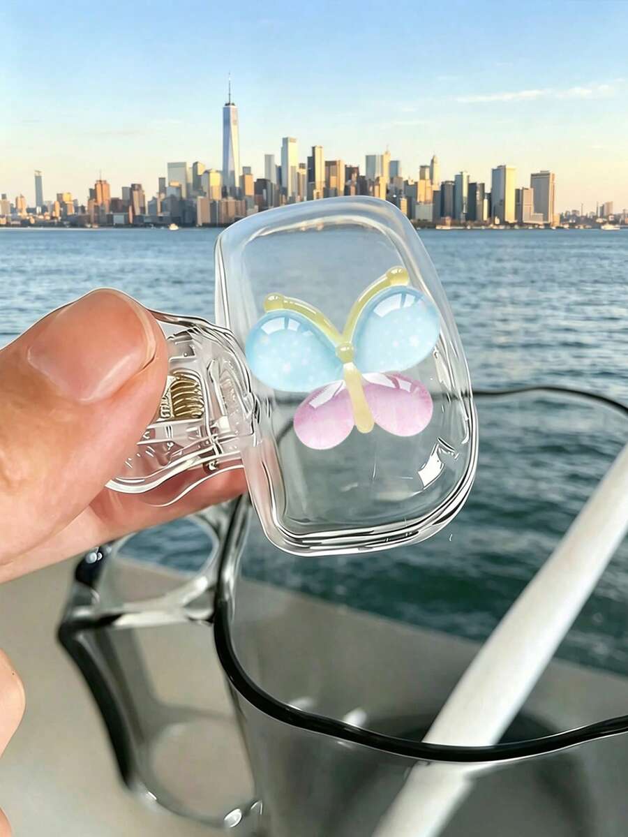 可愛蝴蝶圖案便攜式牙刷架套組,適用於居家與旅行使用,可愛牙刷架收納夾,適用於學校、居家與旅行,送給家人與朋友的最佳禮物,便攜設計方便攜帶,防塵牙刷頭蓋適用於旅行,情侶、朋友、家人、老師、旅行愛好者的最佳選擇,居家必需品,返校禮物 - 彩色 - 查看 1