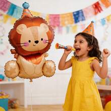 2pcs Jungle Animal Head Balloons, Lion Balloon, Birthday Party Decoration, Jungle Theme Party Decoration Gift - View 3