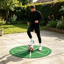 Non-Slip Football Footwork Agility Training Mat With Grip Socks, Indoor Soccer Ball Control Practice Equipment - Green - View 8