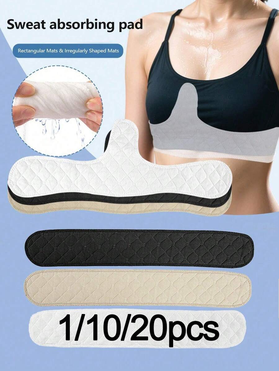 1/10/20 Reusable Absorbent Bra Pads, Washable, Women's Reusable Bra Pad Set - Sweat-Absorbing Breast Pads, Washable Comfortable Fabric, Perfect For Daily Use, Nursing Essentials | Stackable Design | Washable Pads - Multicolor - View 1