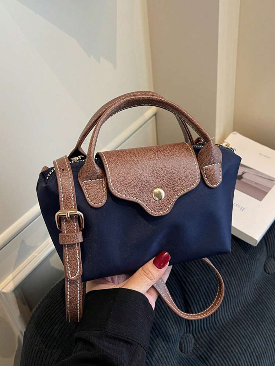 New Mini Patchwork Contrast Color Shoulder Bag, Personalized Casual Minimalist Crossbody Bag, Compact Exquisite Textured Handbag