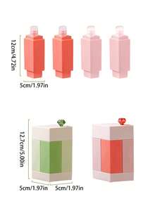 1 Set (4 Buah) Set Botol Perjalanan Portabel dengan Kotak Penyimpanan, Dapat Diisi Ulang, Anti Bocor, Cocok untuk Sabun Mandi Cair, Sampo, Perawatan Kulit, Kemasan Kosmetik, Set Perawatan Perjalanan, Perlengkapan Perjalanan - MultiWarna - View 9