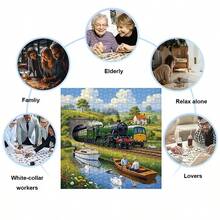 500 Pieces Adult Mini Jigsaw Puzzle Boxed - This Precision-Cut Puzzle Is Designed For Adults, High Difficulty And Scratch-Resistant. The Image Is A Beautiful Scene Of Pastoral Trains, Small Boats, And Swans, Suitable For Home Decoration, Art Collection, And A Great Gift For Halloween, Christmas And Brain Challenge, Perfect For Family Entertainment, DIY, And Helping You Enjoy Immersive Fun In The Puzzle. - Multicolor - View 7