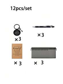 4/12/20pcs Set, Team Gift, Employee Appreciation Gift, Bamboo Ballpoint Pen And Small Inspirational Notebook, With Inspirational Keychain And Bag, Suitable For Office Employees, Volunteers, Nurses, Teachers, Colleagues, Team Building, Retirement Gift (4pcs Set = 1 Bamboo Ballpoint Pen + 1 Small Inspirational Notebook + 1 Inspirational Keychain + 1 Bag) - Multicolor - View 17