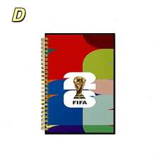 FIFA世界杯足球小组卡通线圈笔记本，设计精美的A7便携式笔记本、日记本、写字板，适合学生使用（随机发货） - 彩色 - 查看 15