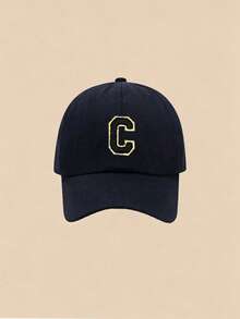 1 Peça Boné de Beisebol Cor Sólida Azul Marinho com 26 Letras A-Z para Meninos/Meninas Pequenos, Boné Snapback Clássico Infantil para Uso Casual Diário, - Azul Marinho 2 - Visão 6