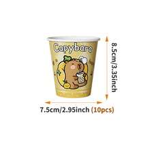 55/25/10件組 卡通水豚生日主題一次性餐具套裝，完整套裝包含紙盤、紙杯、餐巾紙，柔和粉嫩色調可愛設計，適合兒童周歲生日派對、寶寶生日派對、療癒動物主題聚會，氛圍感餐桌派對裝飾用品 - 款式1 - 查看 6