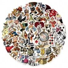 50Pcs Cartoon Weird Circus Theme Stickers Joker Animal Performance Elements Fun DIY Decoration Gift Stickers Pack Graffiti Stickers Vinyl Waterproof Stickers For Journaling Computer Scrapbook Luggage Water Bottle Phone - Multicolor - View 7