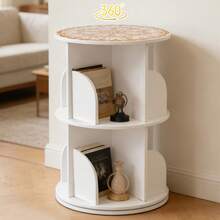 YUNRUX 2-Tier 360° Rotating Bookshelf, Bookcase, Book Display Shelf, Bracket, Storage Shelf - 白色 - 查看 9