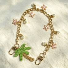 Starfish & Pearl Bag Chain Extender, Handmade Coconut Tree Pendant, Pearl Handle Extender Chain For Handbags & Purses - Multicolor - View 1