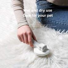Brosse auto-nettoyante pour chiens & chats, peigne de retrait de poils d'animaux à un bouton, brosse de toilettage à broches en acier rondes souples, outil de désemmêlage efficace pour chatons, chiots, petits, moyens et grands animaux de compagnie - Multicolore - Voir 7