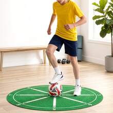 Non-Slip Football Footwork Agility Training Mat With Grip Socks, Indoor Soccer Ball Control Practice Equipment - Green - View 6