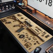 Firearm Parts Disassemble Soft Gaming Mouse Pad Large Keyboard Pad Topographic Mouse Pad For Keyboard With Anti-Slip Table Mat - View 4