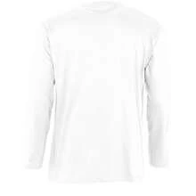 SOLS Mens Monarch Long Sleeve Plain Colour T-Shirt - White - View 2
