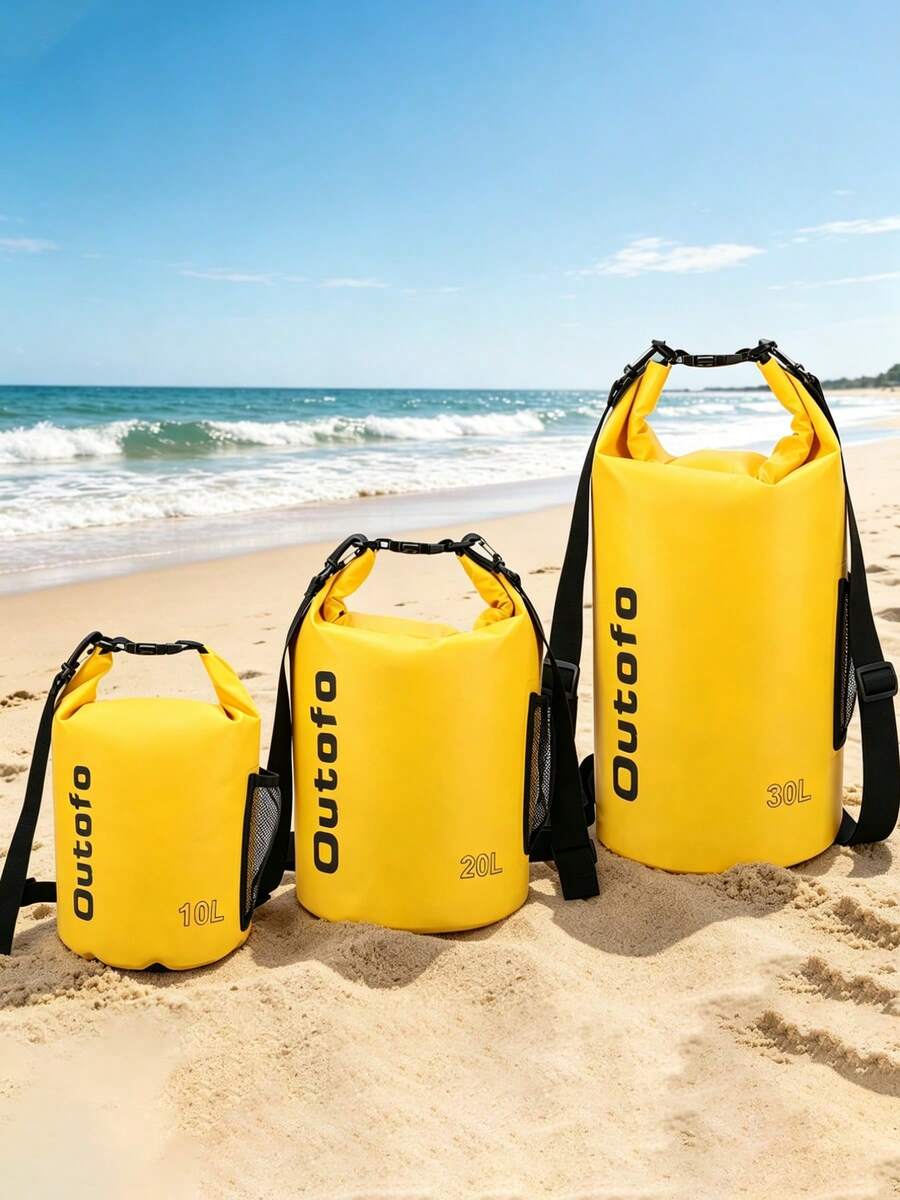 YESPACE 10L/20L/30L 防水防水袋 附側邊網袋，游泳背包，適合漂流、衝浪、徒步、戶外運動、獨木舟、划船、游泳、滑雪裝備 - 彩色 - 查看 1