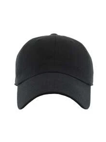 1pc Classic Unisex Cotton Adjustable Low-Profile Baseball Cap – Minimalist Dad Hat - Black - View 5