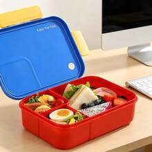 Adult Bento Lunch Box With Utensils, 3-Compartment Meal Box, Microwave , Easy To Clean, Suitable For Office Workers And Students - Multicolor - View 7