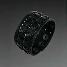 1pc Casual Fashion Black Braided Leather Bracelet For Men, Daily Sports Commute Exquisite Hand Accessory, Perfect Gift For Men - B628 - View 8