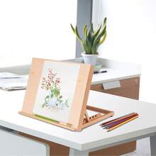 Lightweight Wood Tabletop Easel, 0-80° Adjustable Foldable Sketch Drawing Board Stand For Artist Art Studio Hobbyists - 46.8*36*35.8cm - View 2