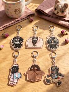 1Pc/6Pcs Tactical Shooter Character Acrylic Keychain , Cartoon Game Pendants For Backpack Decoration, Great Accessory & Gift For Gamers & Anime Fans. - Multicolor - View 5