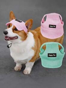1PC Pet Sun Hat Breathable Mesh Dog Visor Cap For Small Medium Large Dogs Outdoor Sun Protection - Multicolor - View 7