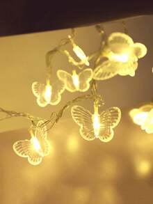 1pc 1.5/3M Butterfly Fairy LED String Light, Romantic Atmosphere Ornament, Patio Camping Outdoor Garden Decor, Bedroom Room Decor Stuff, Birthday Graduation Home Decor Items - Clear - View 7