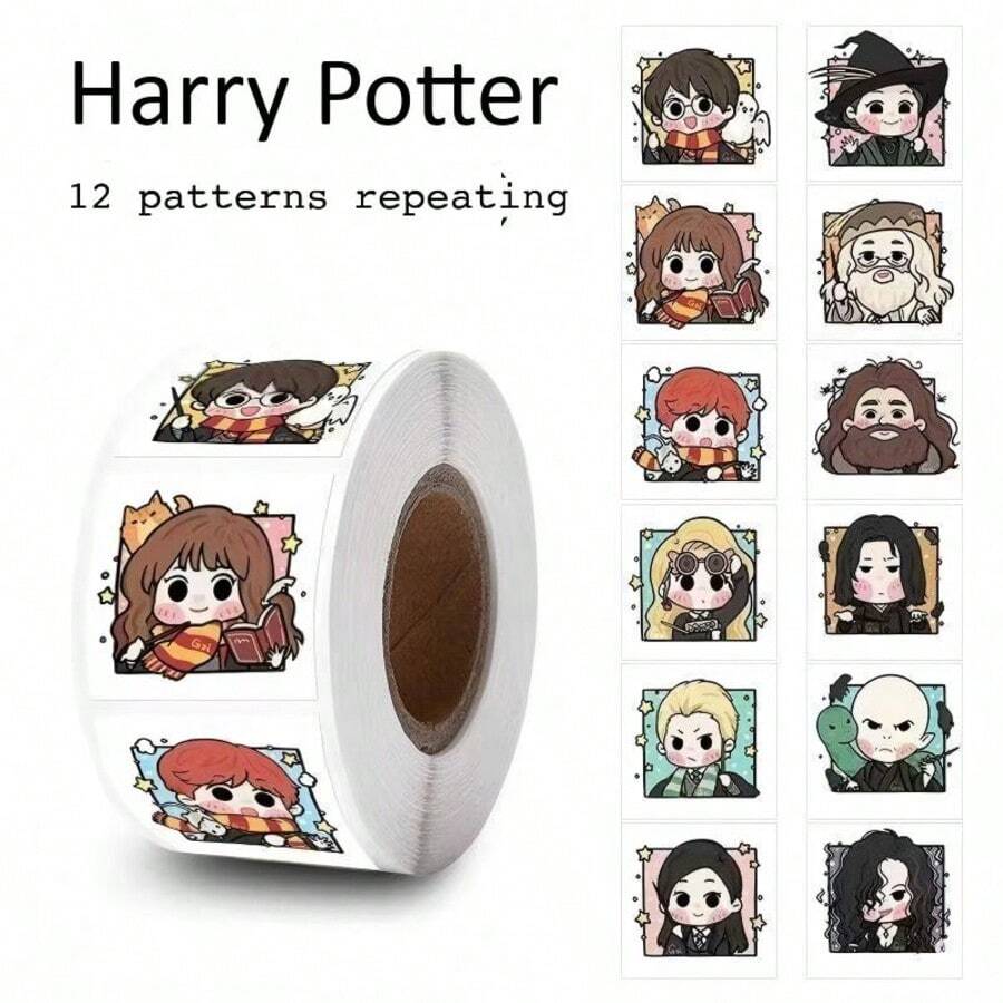 300pcs Harry Potter Chibi Character Decorative Sticker Roll, Handmade Stickers, Suitable For Journals, Scrapbooks And Magic Theme Decoration, Stationery Decoration, Perfect Collection Gift For Harry Potter Fans. (Random Styles)