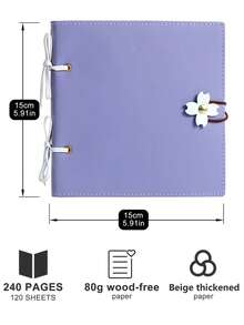 2PCS Scrapbook | 240 Pages, Thickened Blank Pages, Wedding Album, Exclusive Photo Album For Girlfriend, Boyfriend, Family | Creative Handcrafted Gifts With A Sense Of Ceremony - Multicolor - View 4