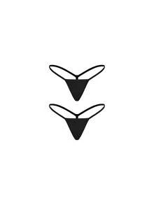 Ocili 休閒女款素色性感G字褲 - 黑色 - 查看 2
