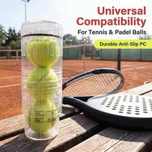 Padel 與網球壓力保存筒,氣密壓力保存儲存管,附 8-14PSI 刻度,可容納 3 顆球,防滑螺紋透明 PC 保壓容器 - 彩色 - 查看 7