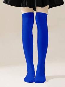 1 Pair Girls Solid Color Knee-High Socks, Versatile Over-The-Knee Socks Suitable For 8-16 Years Old Girls Daily Wear, Party, Holiday And Gift - Multicolor - View 7
