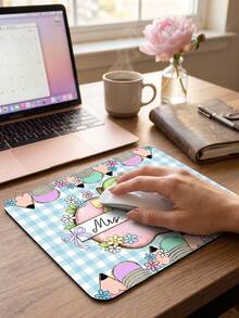 1pc Personalized Teacher Mouse Pad, Customized Name Non-Slip Rubber Base Desk Mat, Cute Pencil Bow Apple Pattern, Stain-Resistant, Unique Female Teacher Thank You Gift, Adorable School Theme Design, Suitable For Classroom, Workspace And Home Office - Multicolor - View 11