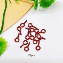 200入 金屬 10*5mm 琺瑯塗層眼針螺紋鉤 DIY 手作五金配件，適用鑰匙圈吊飾、墜飾與珠寶製作 - 金屬烤漆羊眼釘 - 查看 14
