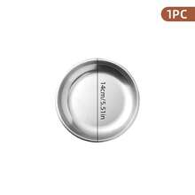 Set Piring Makan Stainless Steel Tahan Lama 1/5/10 Buah, Piring Logam Anti Pecah yang Dapat Digunakan Kembali, Piring Saji yang Dapat Ditumpuk untuk Santapan Sehari-hari, BBQ, dan Aktivitas Luar Ruangan - Perak - View 14