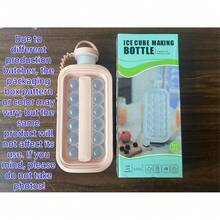 1 pieza Botella de cubitos de hielo de silicona multifuncional 2 en 1, jarra de agua con bandeja de hielo portátil, adecuada para jugos, cócteles y bebidas - Multicolor - Ver 11