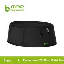 MAP BROTHER W1001 Elastic Woven Sports Waist Bag Race Number Belt for Running Triathlon Marathon Cycling Mountaineering - Bolso negro en forma de L - Ver 8