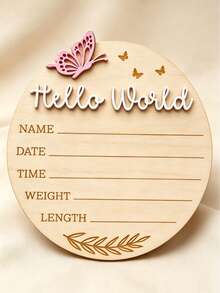 1pc Wooden Baby Birth Milestone Announcement Sign, Milestone Photography Prop, Wooden Newborn Announcement Plaque, Suitable For New Parents And Baby Shower, Gift For Expectant Mothers, Newborn Welcome Sign, Includes Name And Birth Details, Photography Prop, Baptism Gift, Baby Gift Choice - Multicolor - View 13