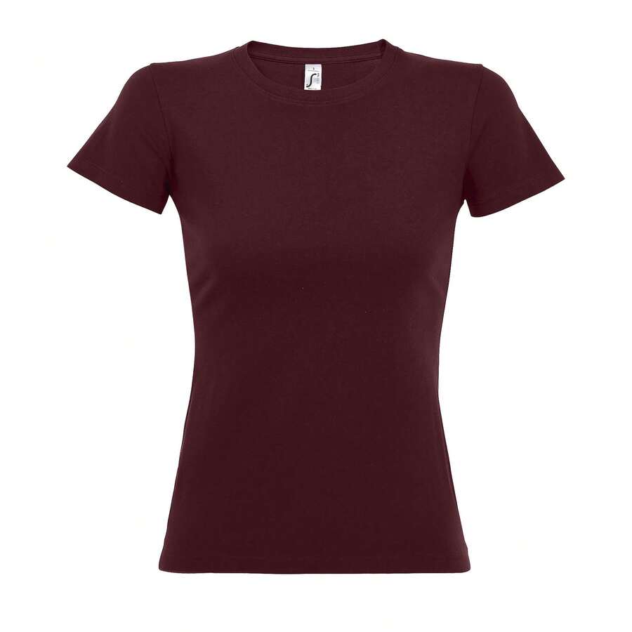 SOLS Womens/Ladies Imperial Short-Sleeved T-Shirt - Burgundy - View 1