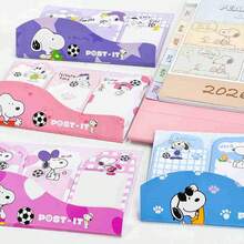 1入 2026新款 Snoopy 黏貼便條紙，適合日常記錄、標記重點與提醒訊息，通用於學習與辦公，開學必備禮物，精緻小禮驚喜小物（隨機款式） - 彩色 - 查看 2