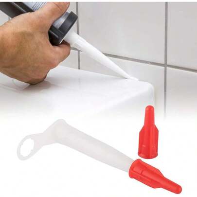 Boquillas dispensadoras de sellador multiusos con tapas, paquete de 10 unidades. Boquillas aplicadoras de sellador de silicona duraderas, adecuadas para el sellado de juntas en baños, cocinas, paredes y suelos.