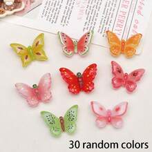 10/20/30pcs Cute Resin Butterfly Charms, Colorful Butterfly DIY Phone Case Hair Clip Clog Shoe Decoration, Suitable For Handmade Craft Making - Random Mix - Butterfly - View 13