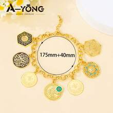 Fashion Dubai Hip-Hop Style 21K Gold Plated Middle Eastern Islamic Lucky Bracelet, Italian Women's Party Jewelry - Pendant Bracelet - View 25