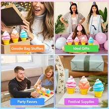 1 Stück weiches Eiscreme-Squishy-Spielzeug, langsam zurückfederndes Jelly-Stressabbau-Drückspielzeug, Angstlinderndes Fidget-Spielzeug für Kinder und Erwachsene, perfekt für Büro, Klassenzimmer, Reisen, Partygeschenke & Geschenke - Verschiedenfarbig - Übersicht 5