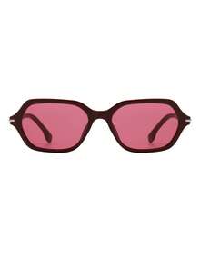 1 Pair Women's Maroon Rectangular Frame Korean Style Versatile Fashion Glasses - Maroon - View 3